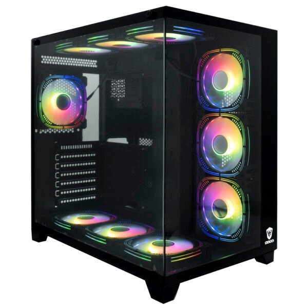 Gabinete Gamer Satellite K898 ATX 10 Cooler Negro