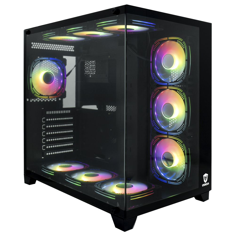 Gabinete Gamer Satellite K898 ATX 10 Cooler Negro