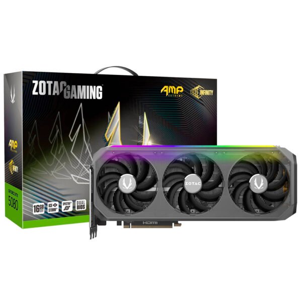 Tarjeta de Video Zotac Gaming AMP Infinity 16GB GeForce RTX5080 GDDR7 - ZT-B50800B-10P