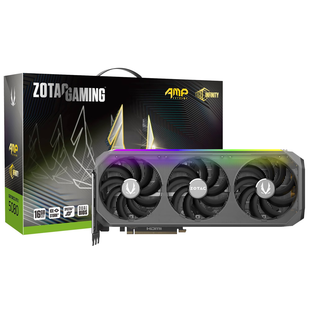 Tarjeta Gráfica Zotac Gaming AMP Infinity 16GB GeForce RTX5080 GDDR7 - ZT-B50800B-10P