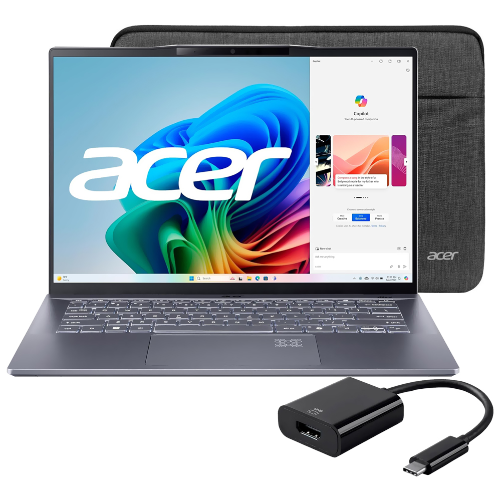Notebook Acer Swift 14 AI SF14-11T-X3RZ Snapdragon X Elite Pantalla Touch WQXGA 14.5" 16GB de RAM 1TB SSD