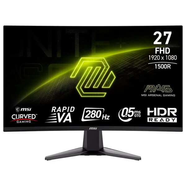 Monitor Gamer MSI Mag 276CXF 27" Full HD Curvo VA 280HZ 0.5MS-NEGRO