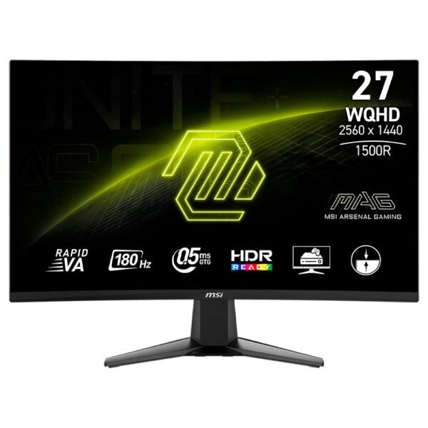 Monitor Gamer MSI Mag 27CQ6F 27" WQHD Curvo LED 180Hz 0.5Ms Negro