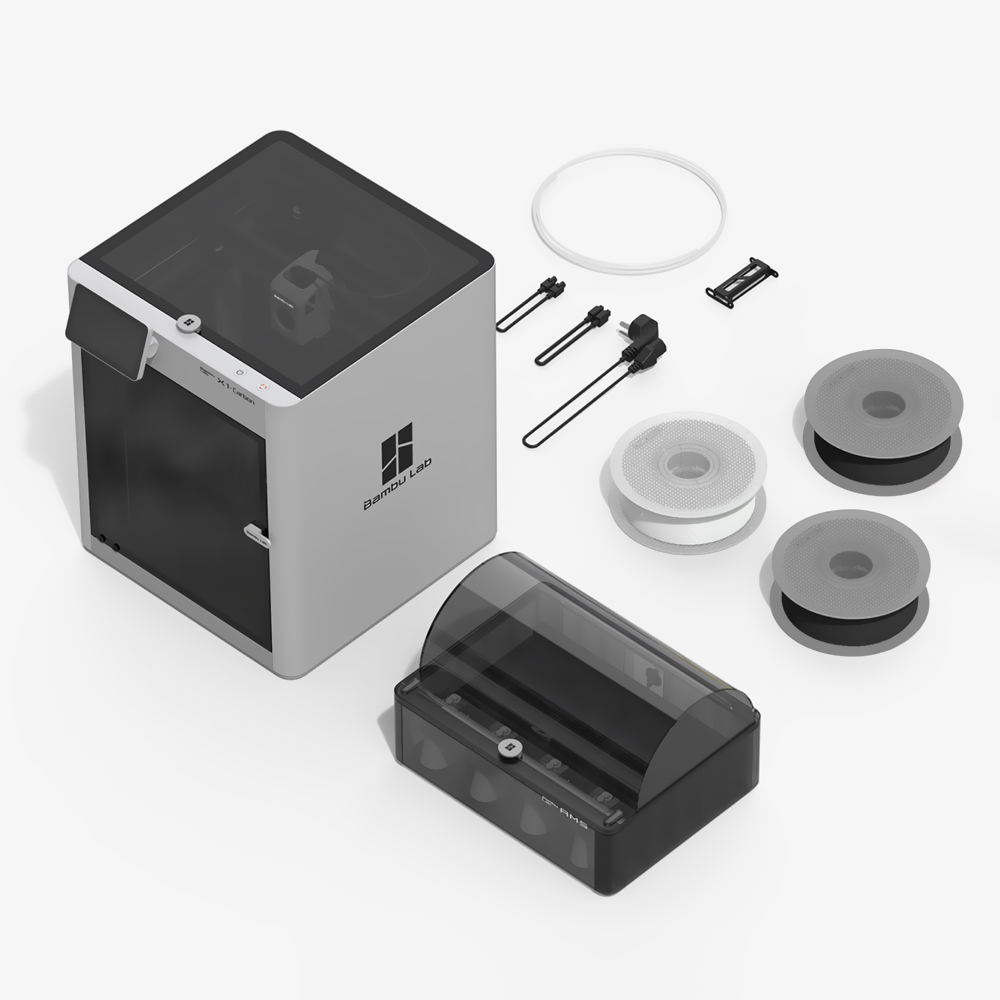 Impresora 3D Bambu Lab PF001-P+SA001 X1-Carbon Combo AMS Bivolt Gris