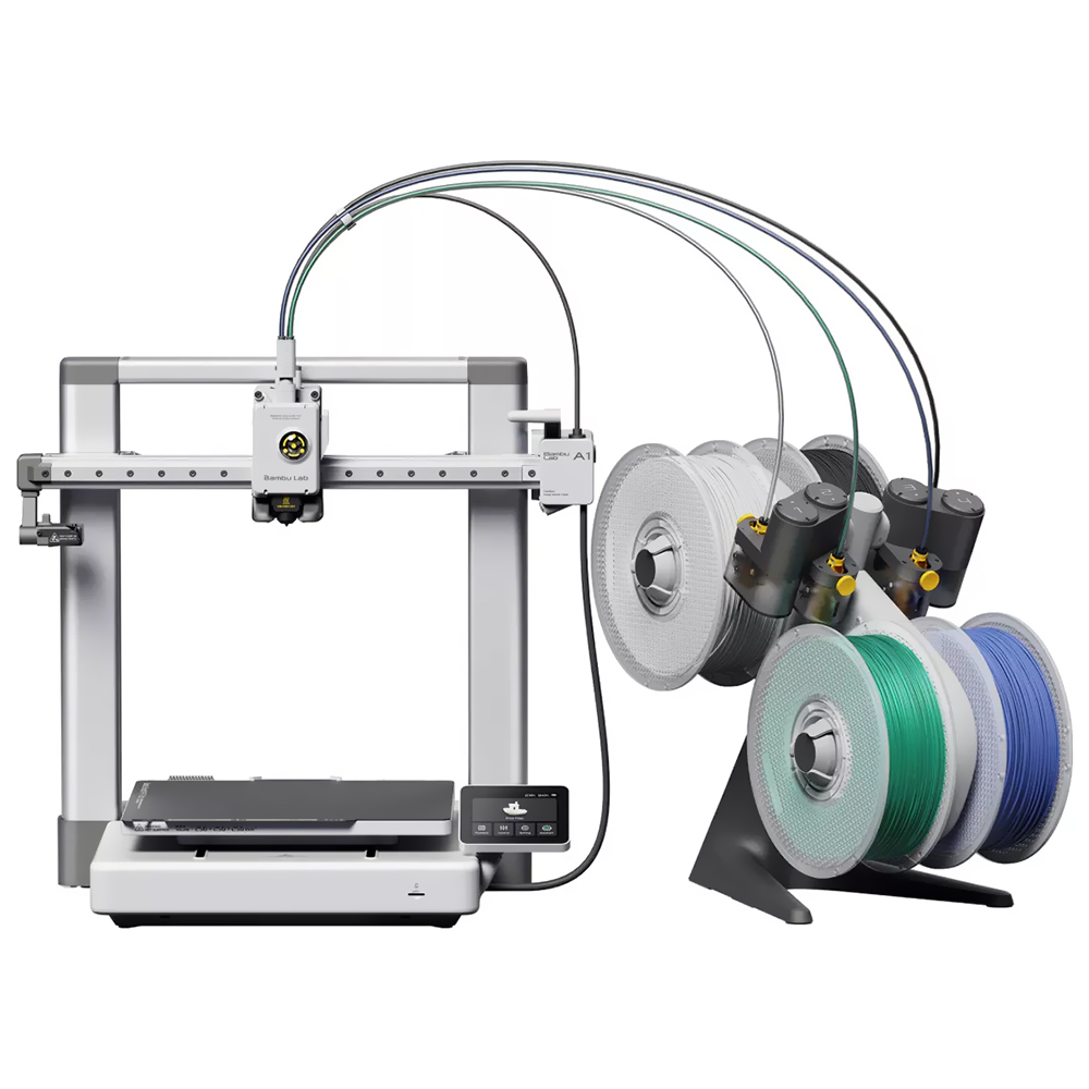 Impresora 3D Bambu Lab PF002-A+SA005 A1 Combo AMS Lite Bivolt Negro