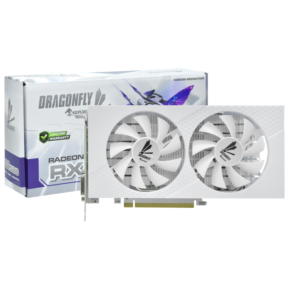 Tarjeta Gráfica Keepdata DragonFly White 8GB Radeon RX580 GDDR5 - KDRX580-8GD5W/256B