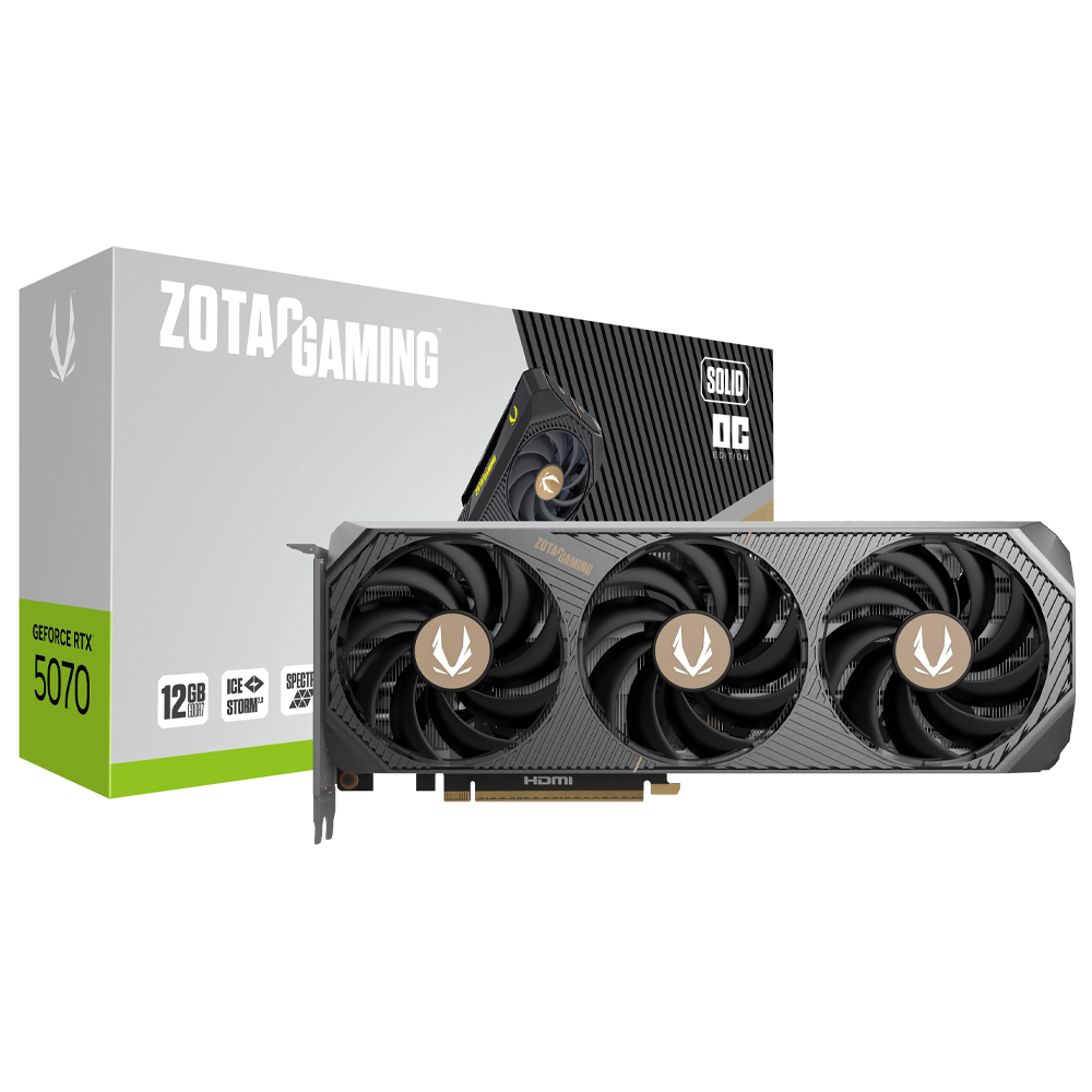 Tarjeta Gráfica Zotac Gaming Solid OC 12GB GeForce RTX5070 GDDR7 - ZT-B50700J-10P