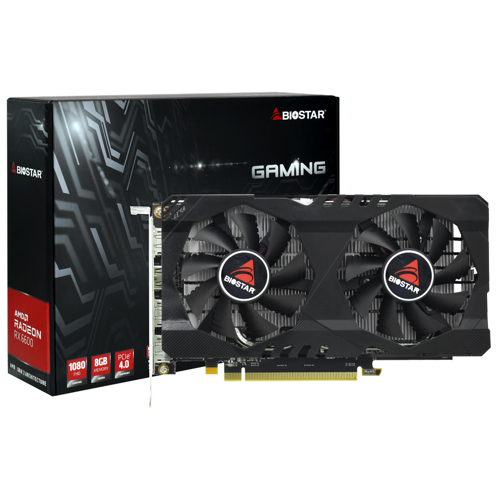 Tarjeta Gráfica Biostar Gaming 8GB Radeon RX6600 GDDR6 - VA6606RM81-TBMRH-BS2