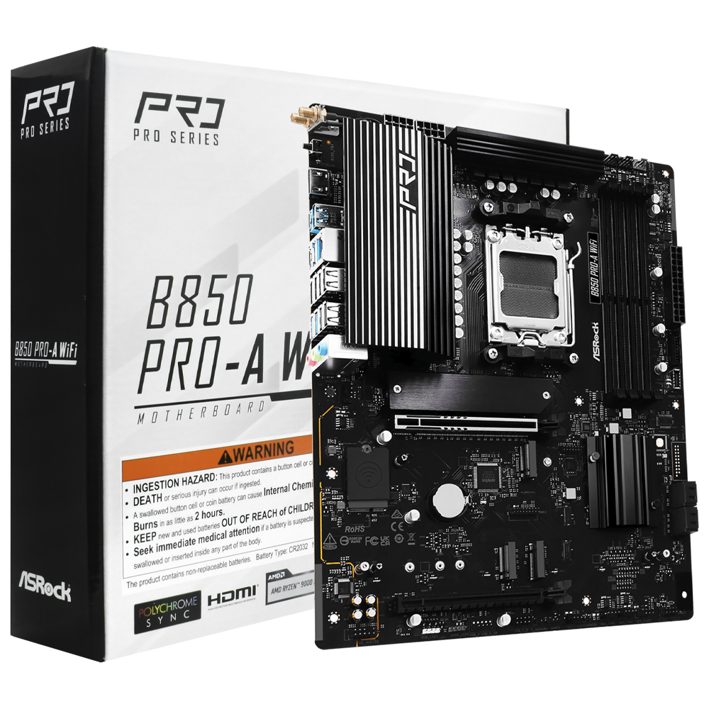 Placa Madre ASRock B850 PRO-A Wi-Fi Socket AM5 DDR5