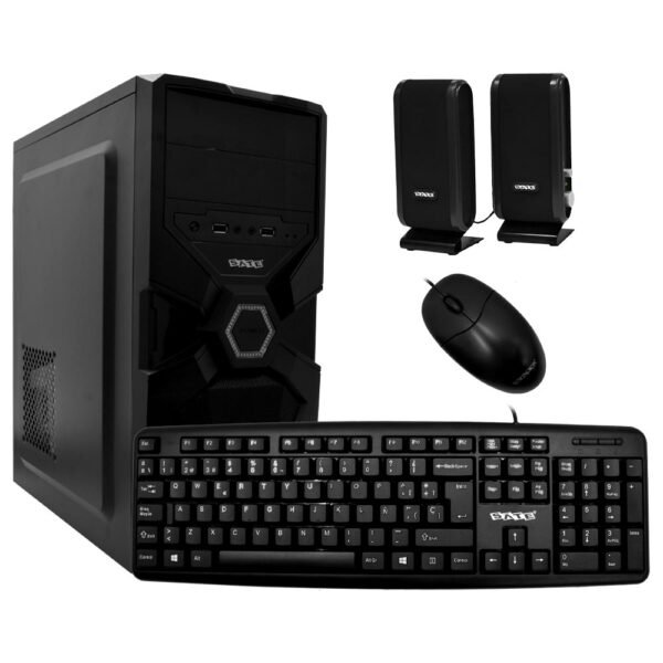 Gabinete Combo Kit Satellite K731 Fuente 200W Altavoz Parlante Mouse Teclado Español Negro