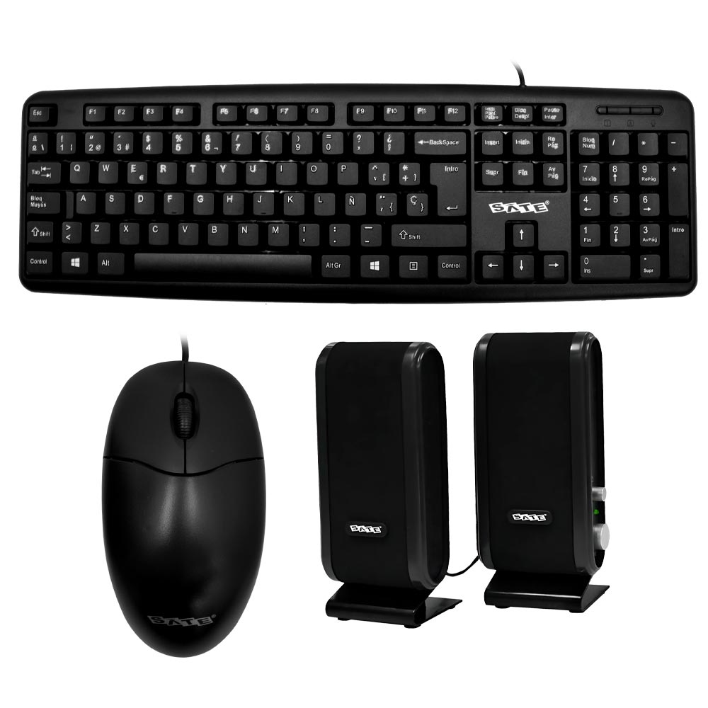 Gabinete Kit Satellite K731 Fonte Speaker Mouse Teclado Español Negro