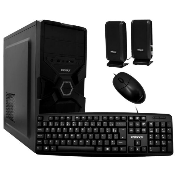 Gabinete Combo Kit Satellite K731 Fuente 200W Altavoz Parlante Mouse Teclado Portugués Negro