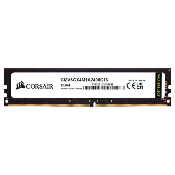 Memoria RAM CORSAIR Value Select DDR4 8GB 2400MHZ Negro (CMV8GX4M1A2400C16)