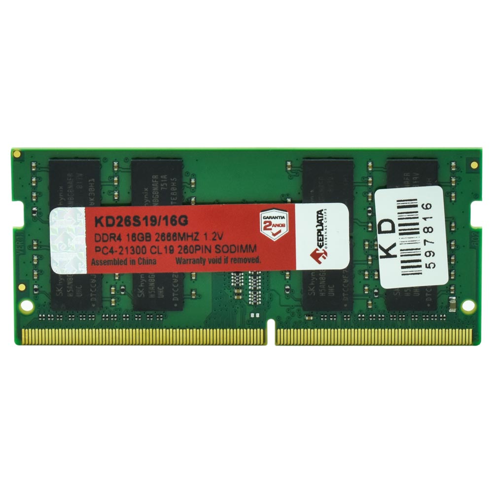 Memoria RAM Notebook Keepdata DDR4 16GB 2666MHz KD26S19/16G