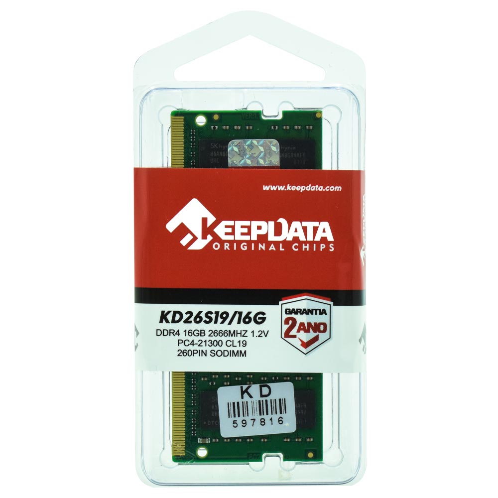Memoria RAM Notebook Keepdata DDR4 16GB 2666MHz KD26S19/16G
