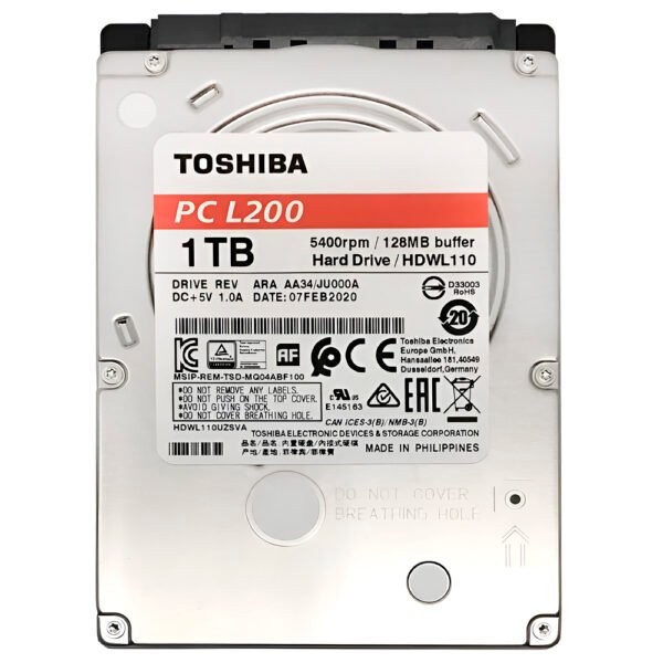 HDD para Notebook Toshiba 1TB 2.5" SATA 3 - HDDWL110UZSVA