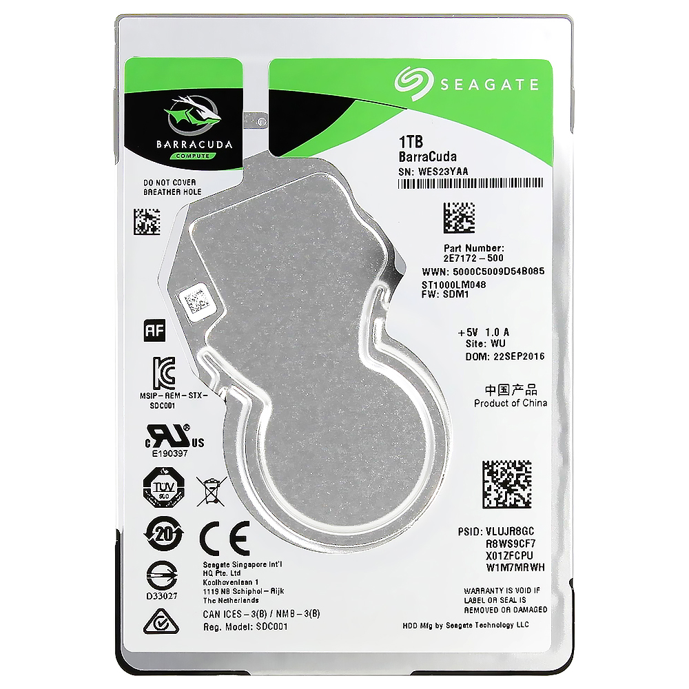 HDD para Notebook Seagate 1TB BarraCuda 2.5" SATA 3 - ST1000LM048