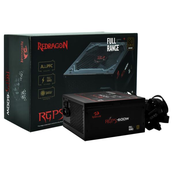 Fuente de Alimentación Redragon GC PS002 600W ATX No Modular 80 Plus Bronze