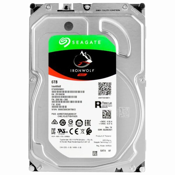 HDD Seagate 6TB Iron Wolf Nas 3.5" SATA 3 5400RPM ST6000VN001