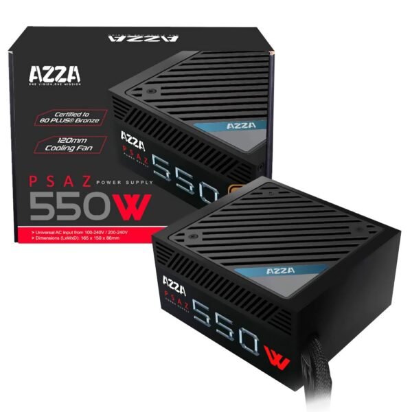 Fuente de Alimentación Azza PSAZ 550W ATX No Modular 80 Plus Bronze