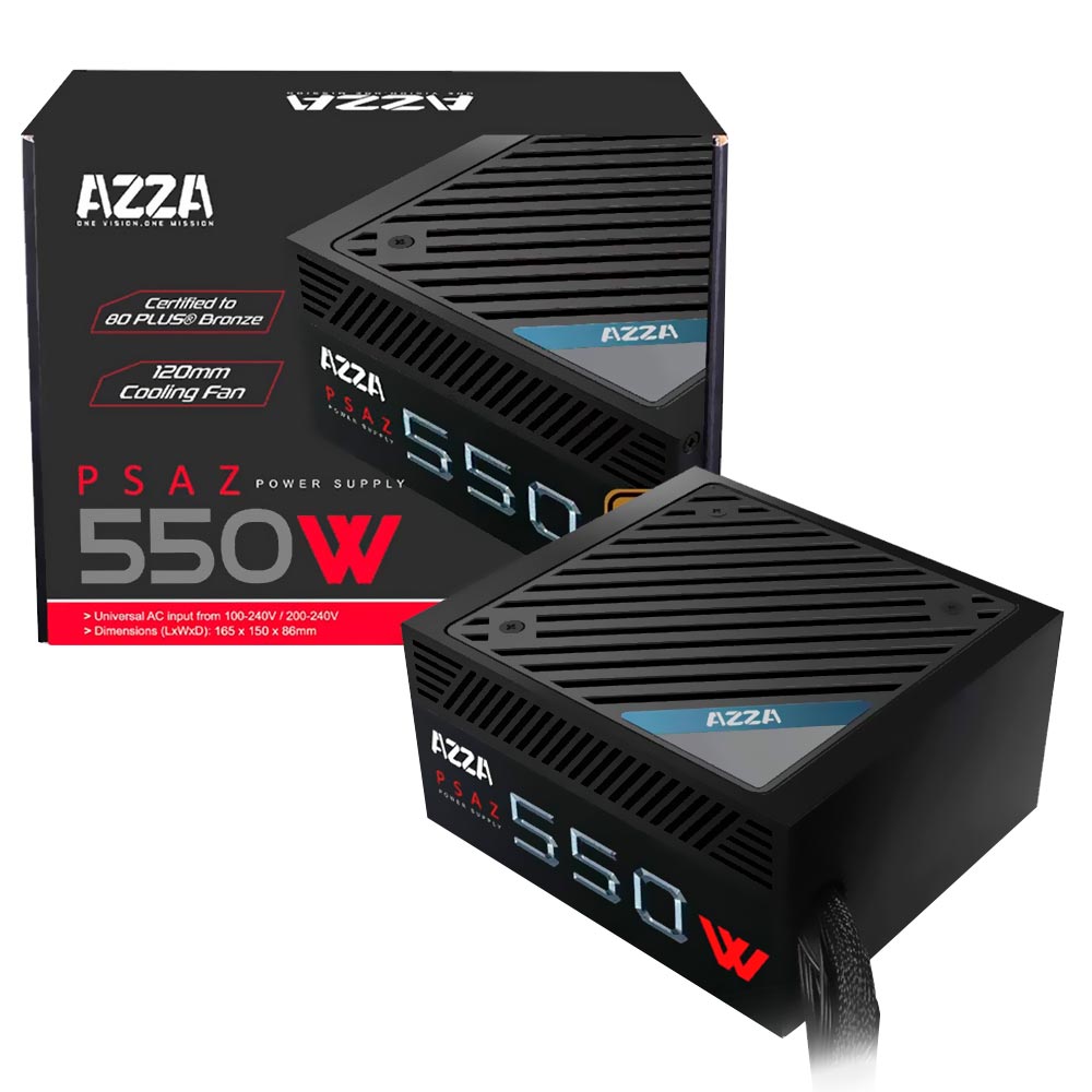 Fuente de Alimentación AZZA PSAZ-550W ATX No Modular 80 Plus Bronze