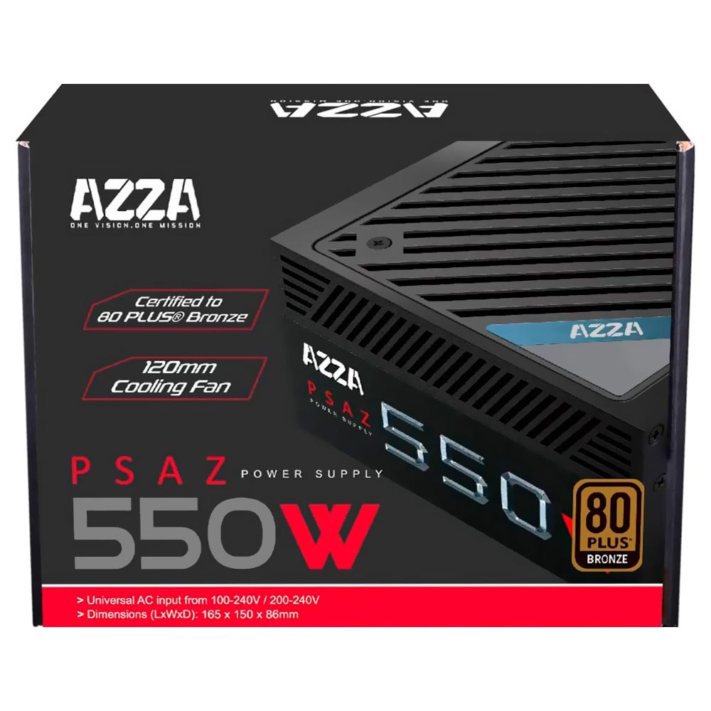 Fuente de Alimentación AZZA PSAZ-550W ATX No Modular 80 Plus Bronze