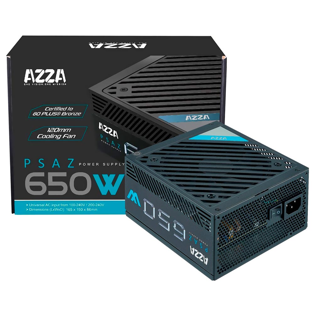 Fuente de Alimentación AZZA PSAZ 650W ATX No Modular 80 Plus Bronze