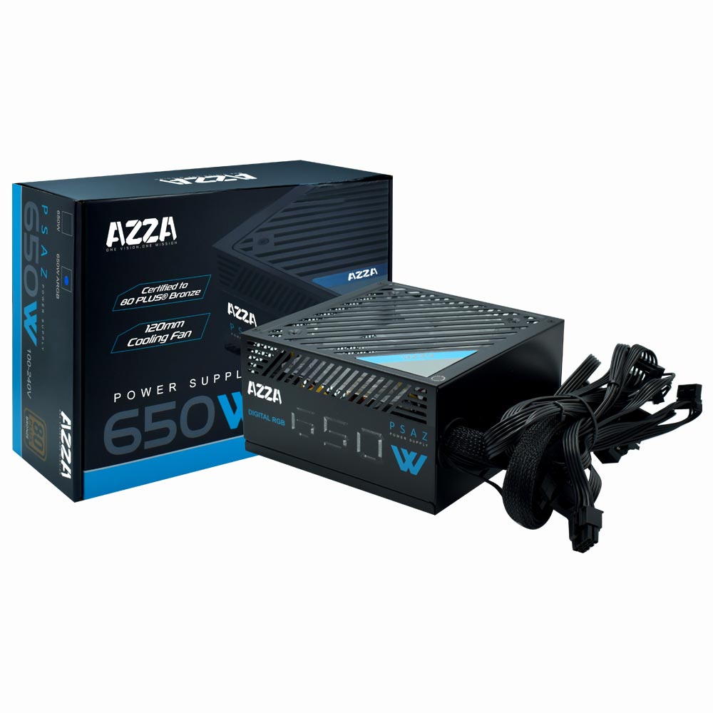 Fuente de Alimentación AZZA PSAZ 650W ATX No Modular 80 Plus Bronze RGB