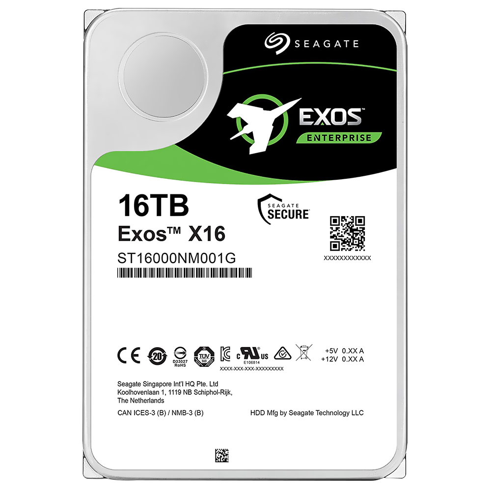 HDD Seagate 16TB Exos X16 Enterprise 3.5" SATA 3 7200RPM ST16000NM001G