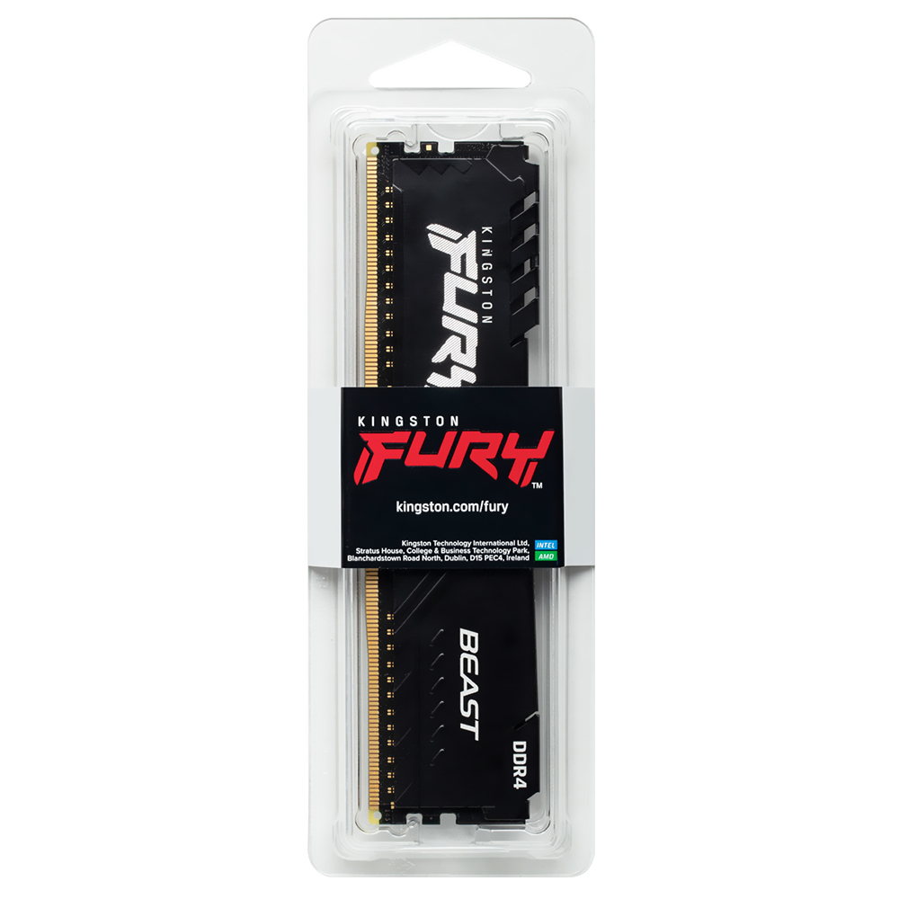 Memoria RAM Kingston Fury Beast DDR4 32GB 3200MHz Negro (KF432C16BB/32)