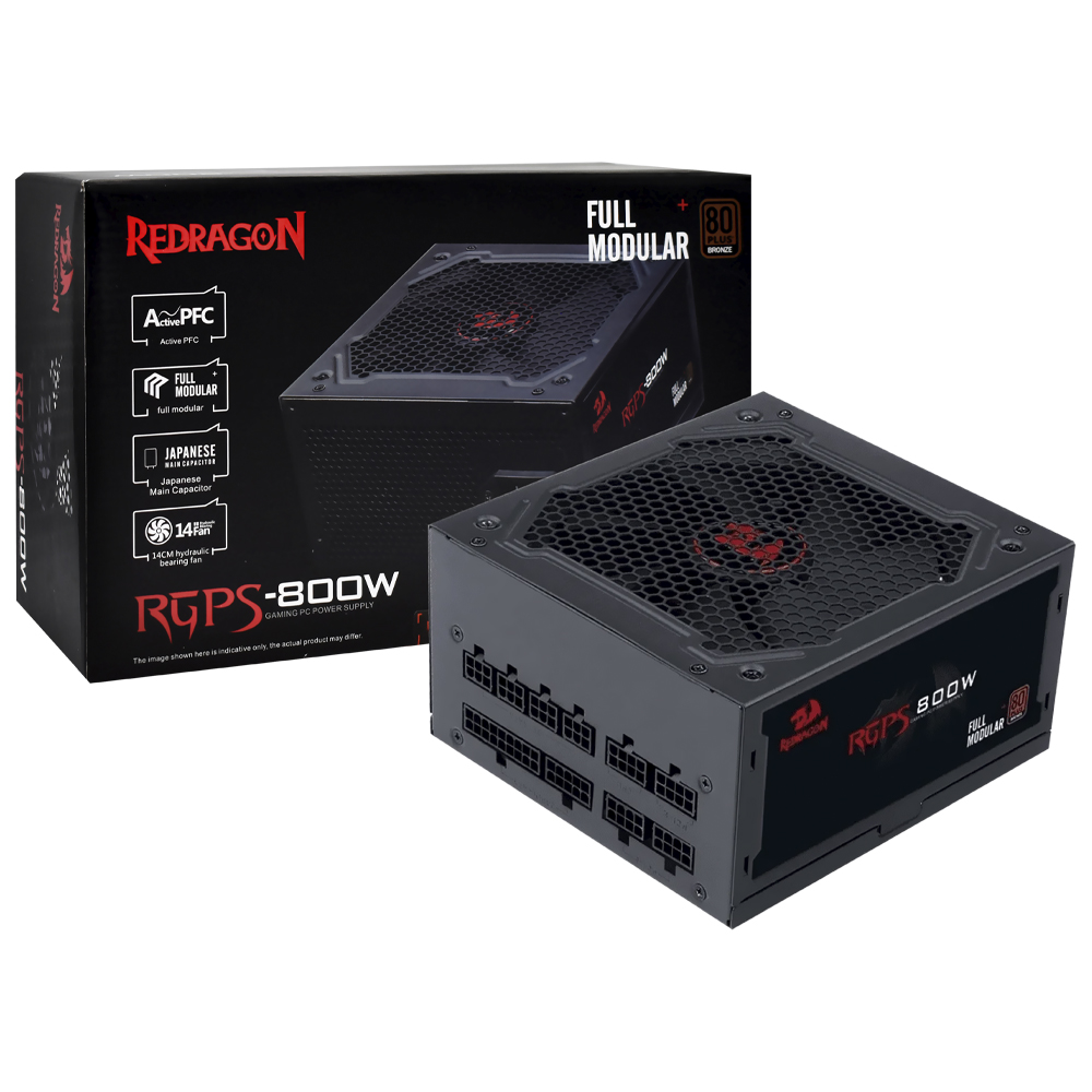 Fuente de Alimentación Redragon GC-PS011 800W ATX Modular 80 Plus Bronze