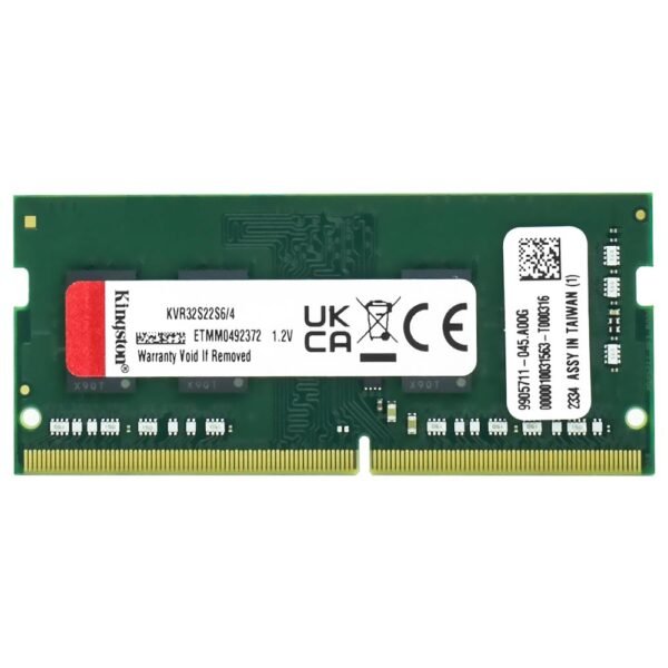 Memoria RAM   Notebook Kingston DDR4 4GB 3200MHz KVR32S22S6/4