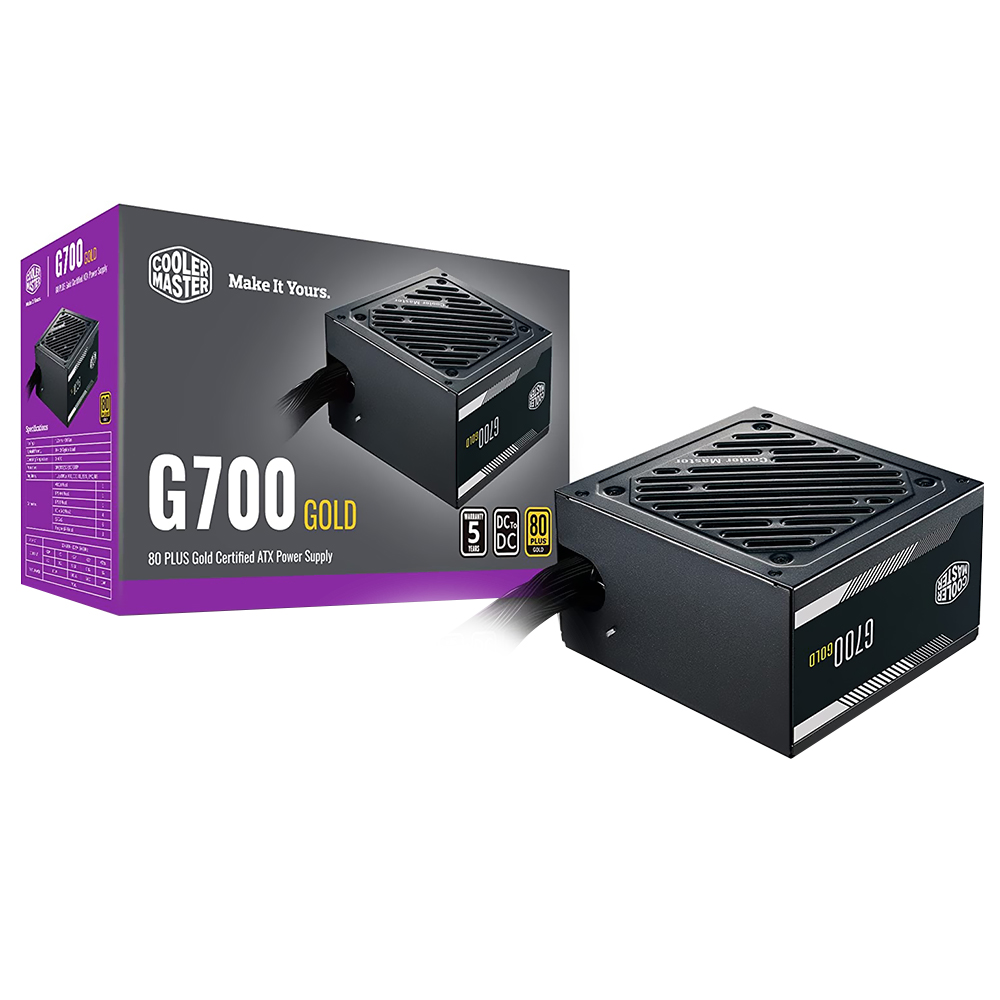 Fuente de Alimentación Cooler Master G700 Gold 700W ATX No Modular 80 Plus Gold - MPW-7001-ACAAG-U2