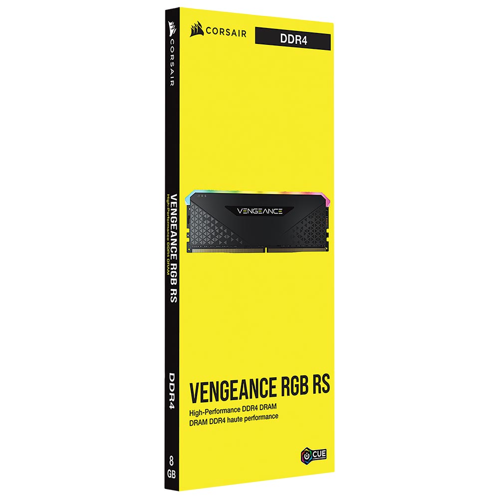 Memoria RAM Corsair Vengeance RGB RS DDR4 8GB 3600MHz Negro (CMG8GX4M1D3600C18)