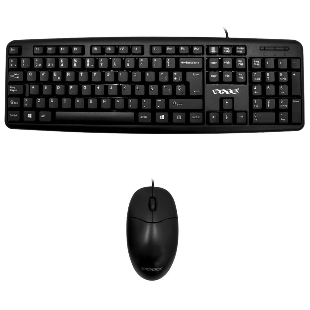 Gabinete Kit Satellite K731 Fuente Mouse Teclado Español Negro