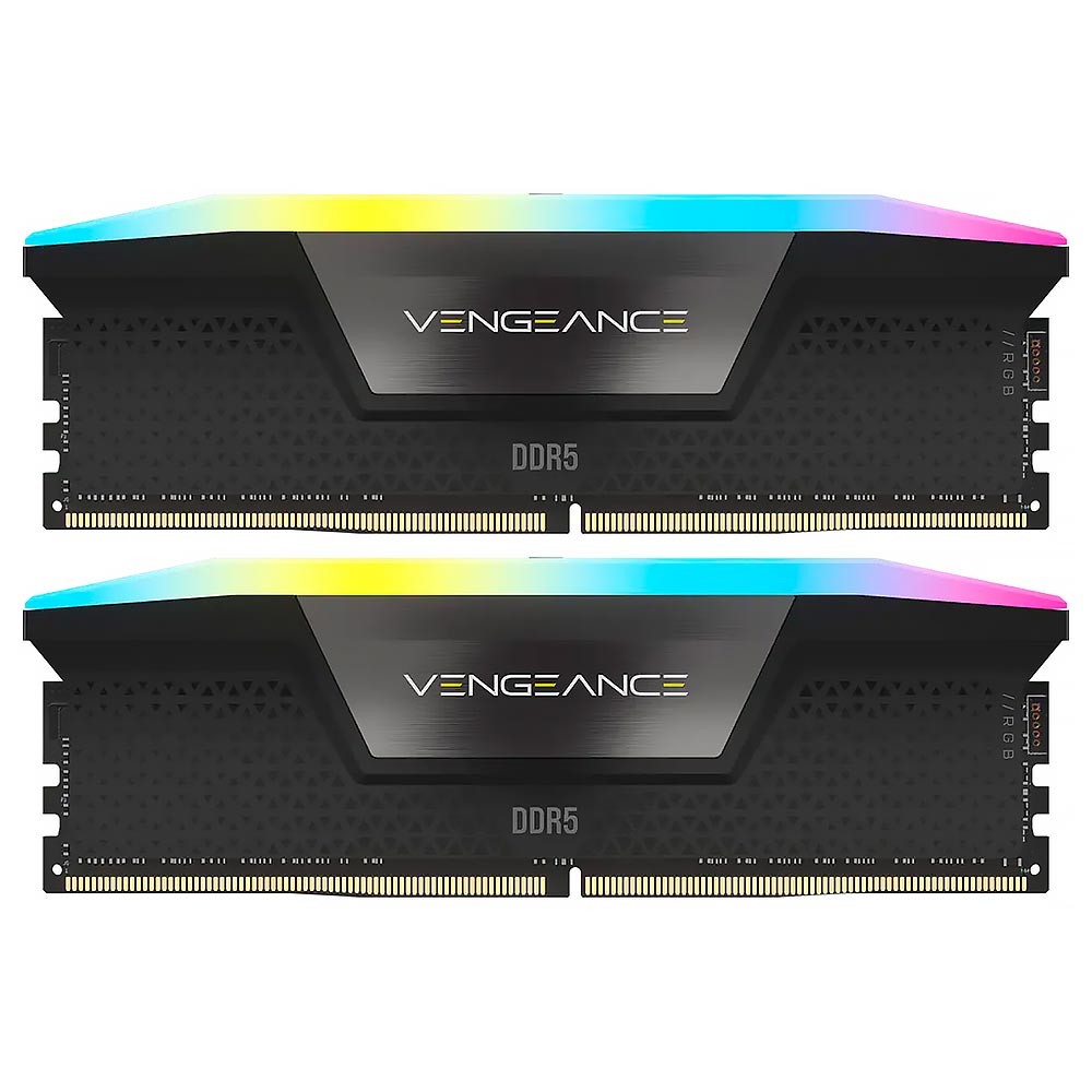 Memoria RAM Corsair Vengeance RGB DDR5 32GB (2x16GB) 6000MHz Negro (CMH32GX5M2B6000C40)