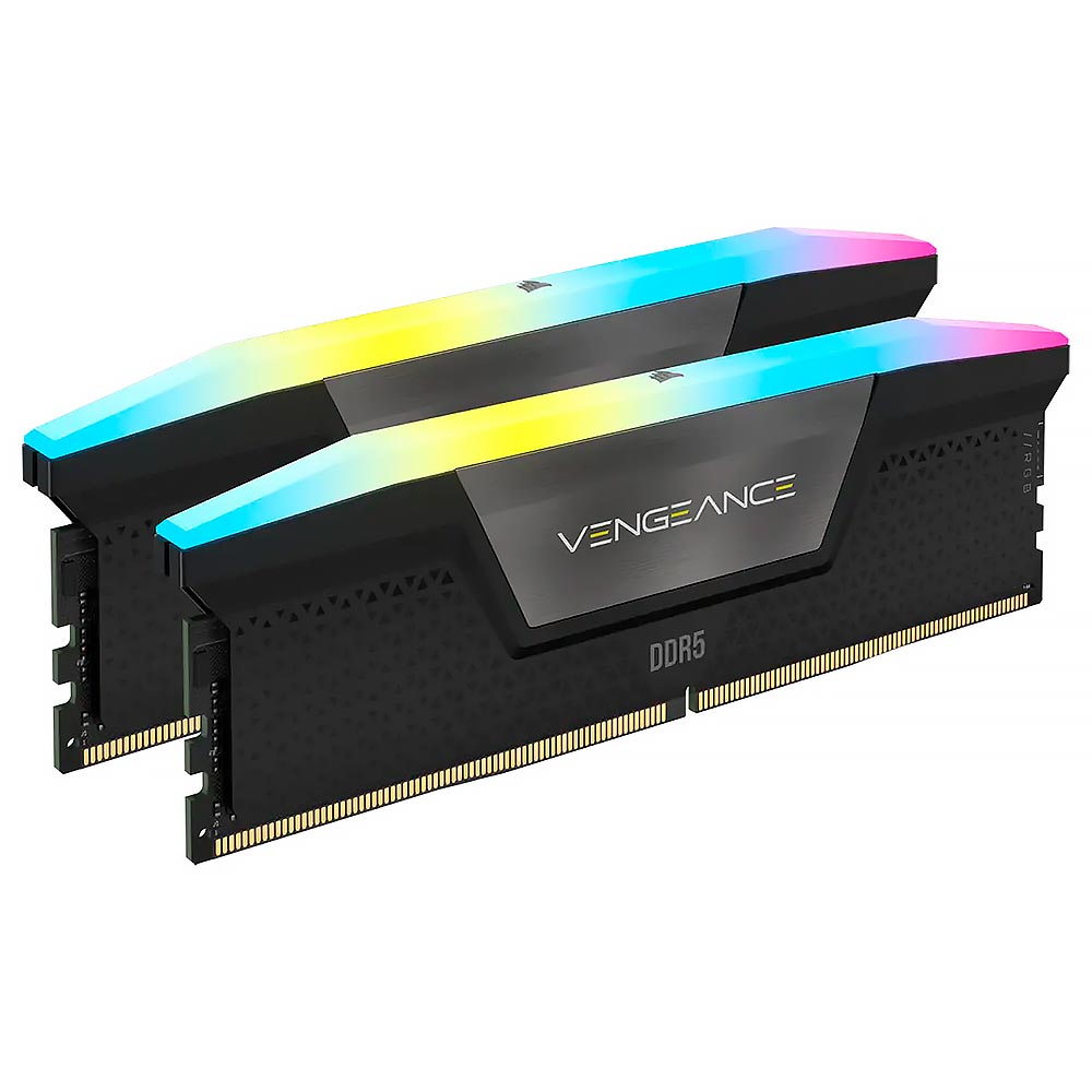 Memoria RAM Corsair Vengeance RGB DDR5 32GB (2x16GB) 6000MHz Negro (CMH32GX5M2B6000C40)