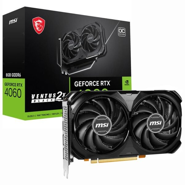 Tarjeta de Video MSI Ventus 2X Black OC 8GB GeForce RTX4060 GDDR6 - 912-V516-012