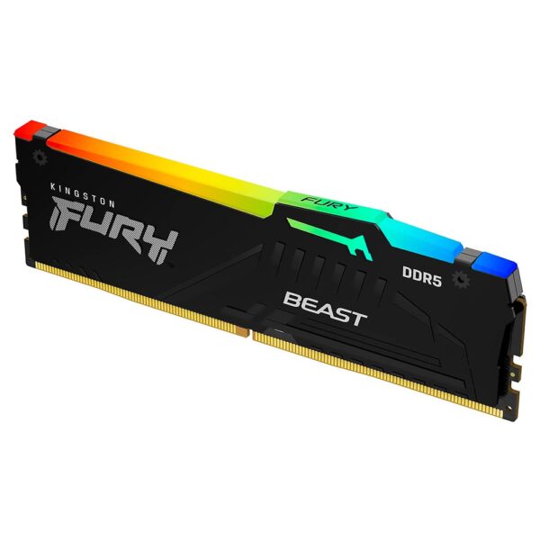 Memoria RAM Kingston Fury Beast DDR5 16GB 5600MHz RGB - Negro (KF556C40BBA-16)