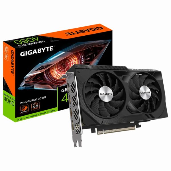 Tarjeta de Video Gigabyte Windforce OC 8GB GeForce RTX4060 GDDR6 - GV-N4060WF2OC-8GD