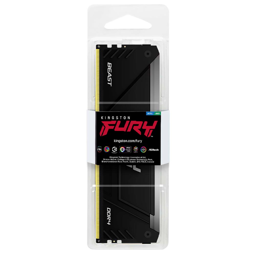 Memoria RAM Kingston Fury Beast DDR4 8GB 3200MHz RGB - Negro (KF432C16BB2A/8)