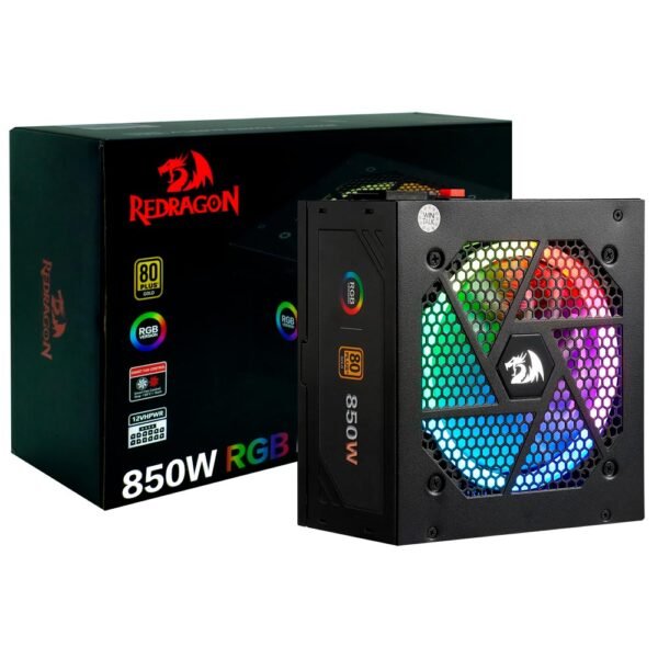 Fuente de Alimentación Redragon GC-PS007-1 850W ATX Modular 80 Plus Gold RGB