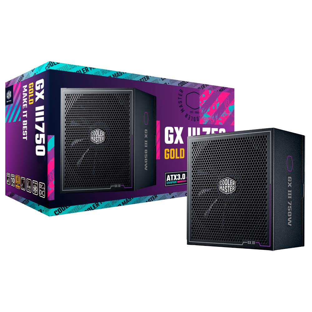 Fuente de Alimentación Cooler Master GX III 750 Gold 750W Modular 80 Plus Gold - MPX-7503-AFAG-BUS