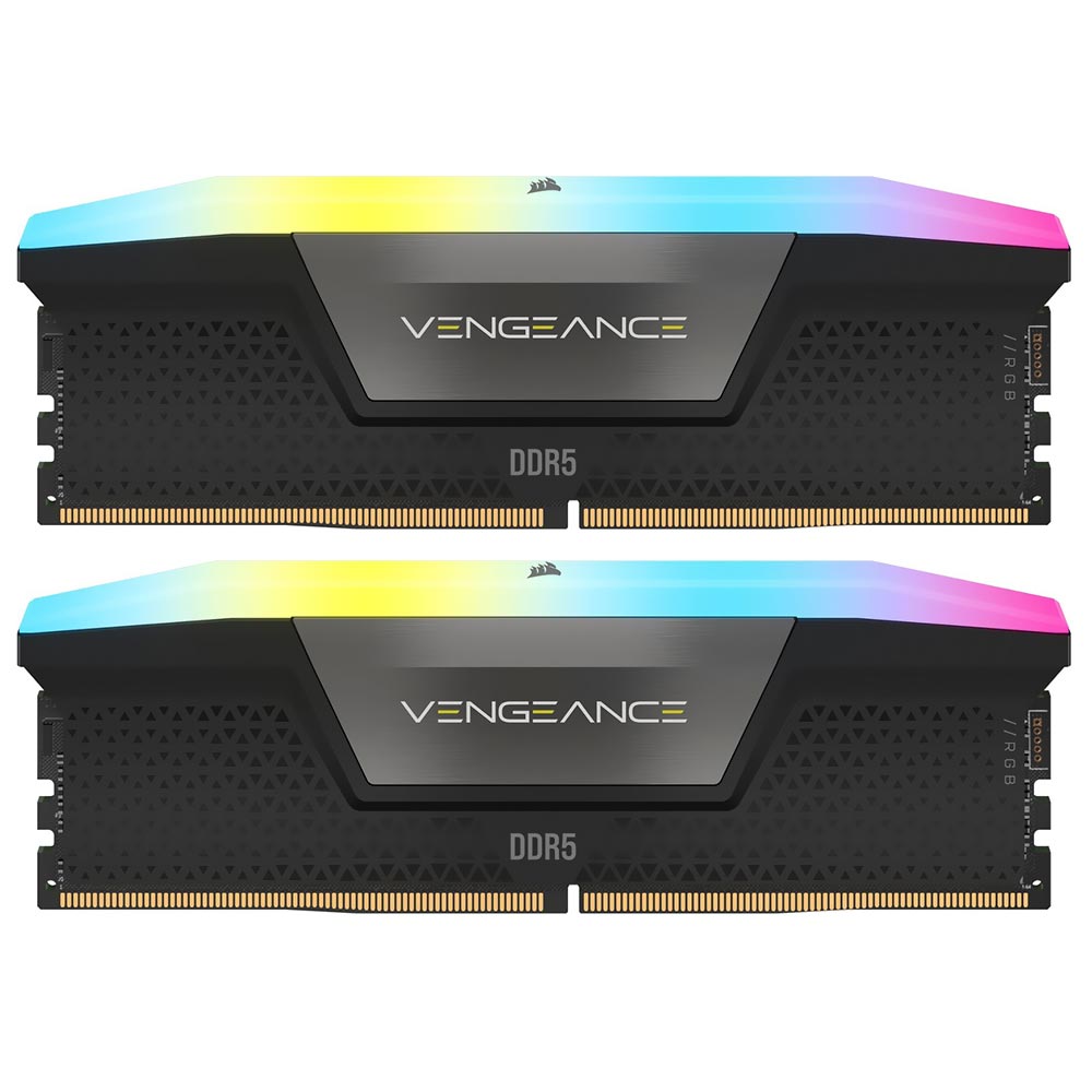 Memoria RAM Corsair Vengeance RGB DDR5 64GB (2x32GB) 6400MHz Negro (CMH64GX5M2B6400C32)