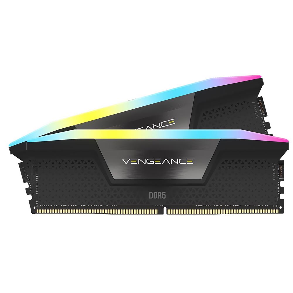 Memoria RAM Corsair Vengeance RGB DDR5 64GB (2x32GB) 6400MHz Negro (CMH64GX5M2B6400C32)