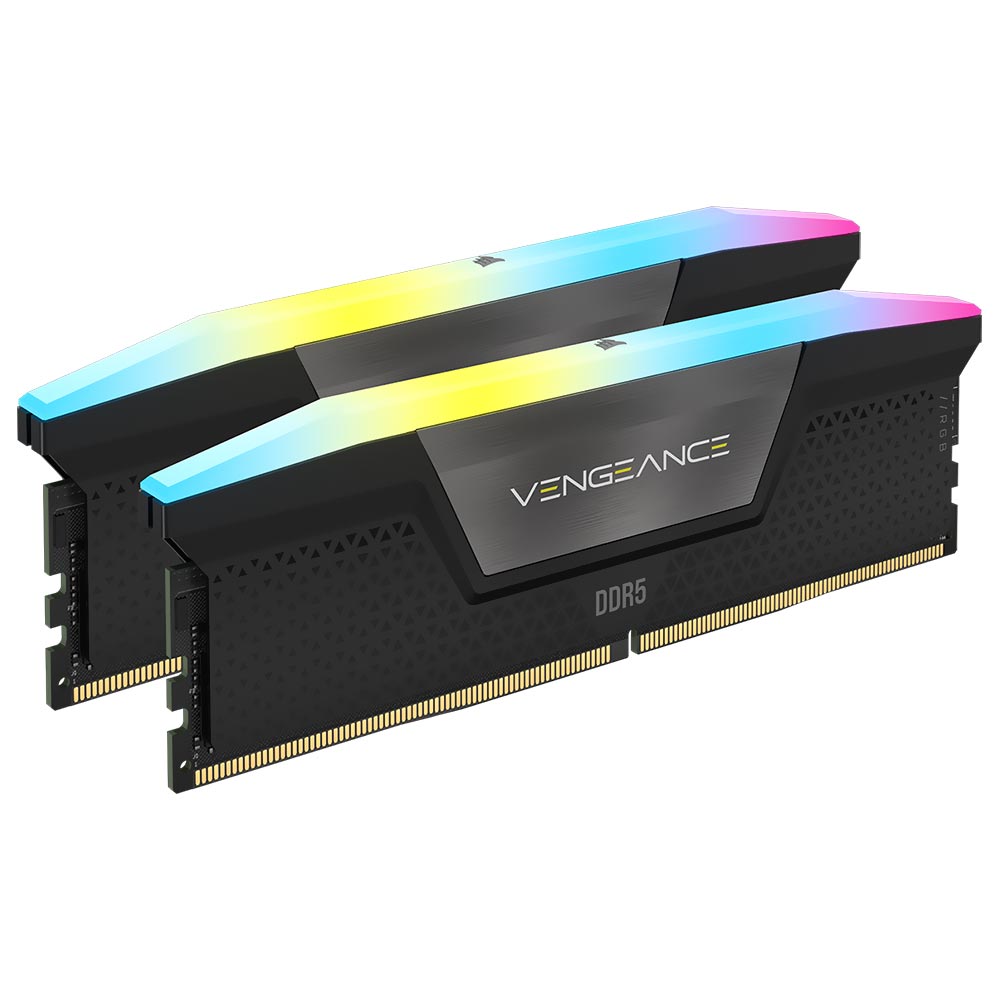 Memoria RAM Corsair Vengeance RGB DDR5 64GB (2x32GB) 6400MHz Negro (CMH64GX5M2B6400C32)