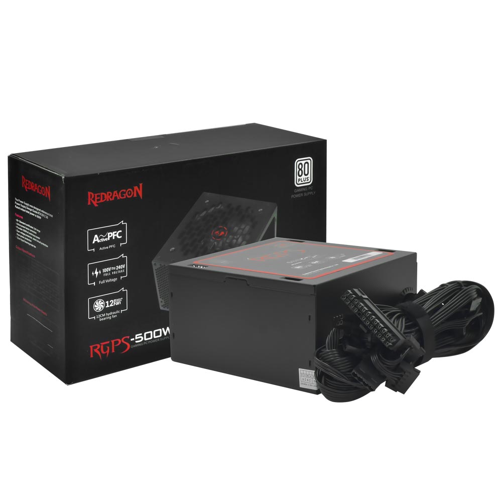 Fuente de Alimentación Redragon GC-PS021 500W ATX No Modular 80 Plus White