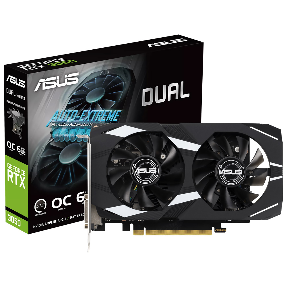 Tarjeta Gráfica ASUS Dual OC 6GB GeForce RTX3050 GDDR6 DUAL-RTX3050-O6G