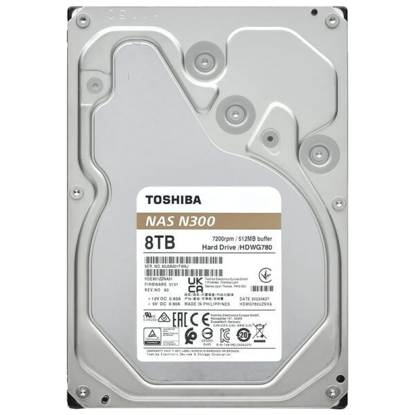 HDD Toshiba 8 TB N300 NAS 3.5" SATA 3 7200RPM - HDWG780XZSTA