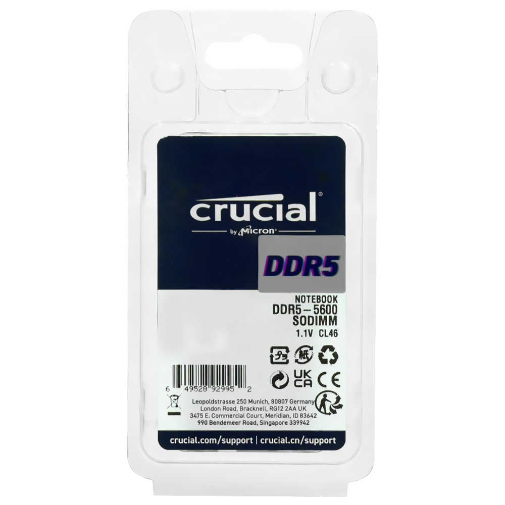 Memoria RAM Notebook Crucial DDR5 8GB 5600MHz CT8G56C46S5